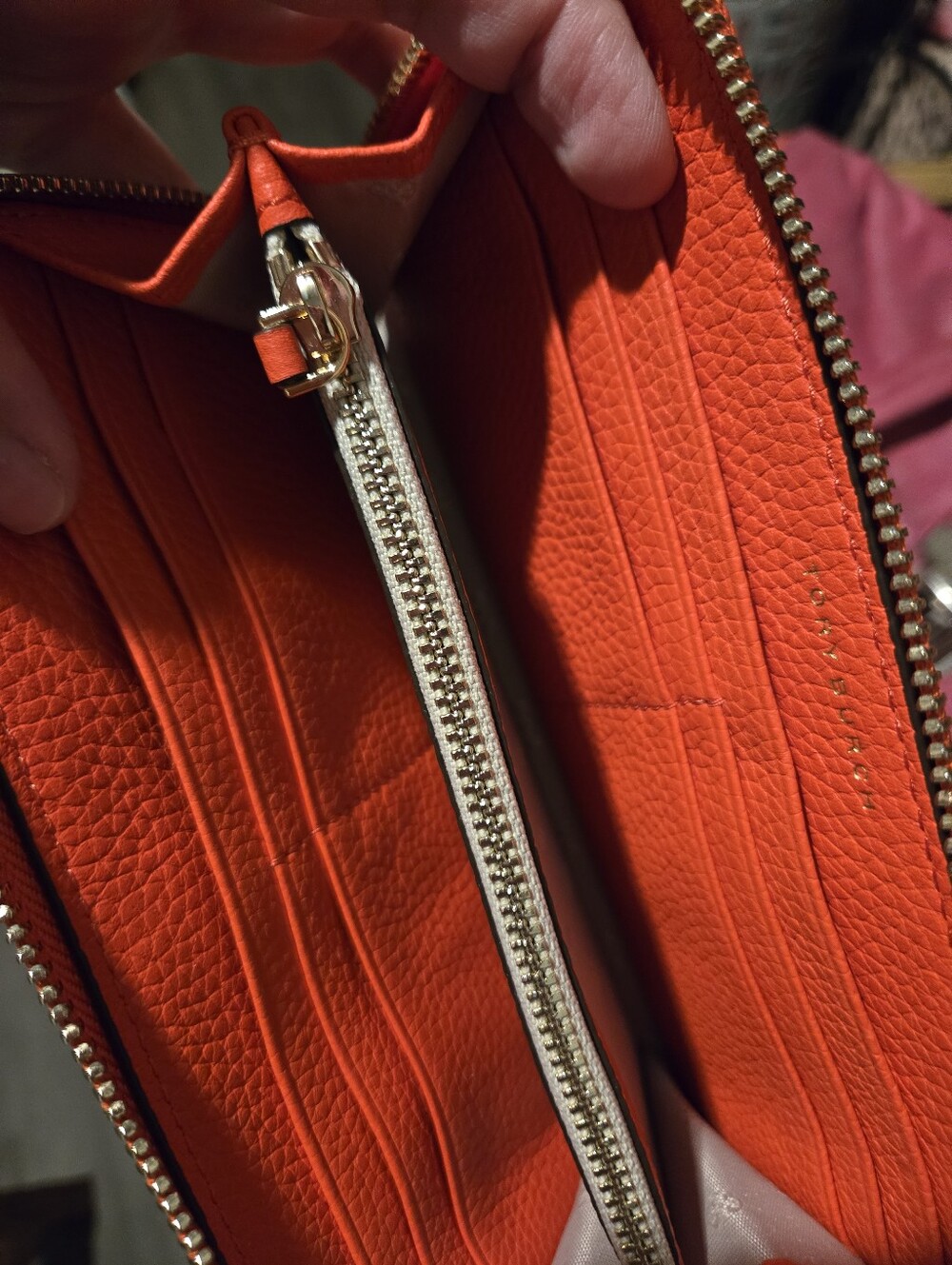 Tory Burch Carter Continental Wallet in  Poppy Red - Picture 5 of 6